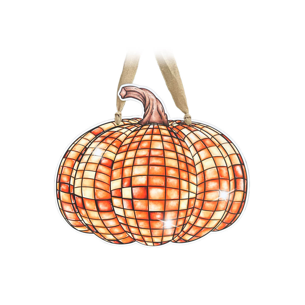 Disco Shining Pumpkin Door Hanger