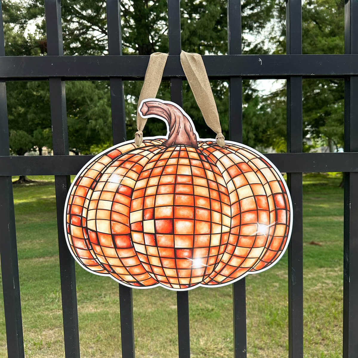 Disco Pumpkin Door Hanger Big Easy Design