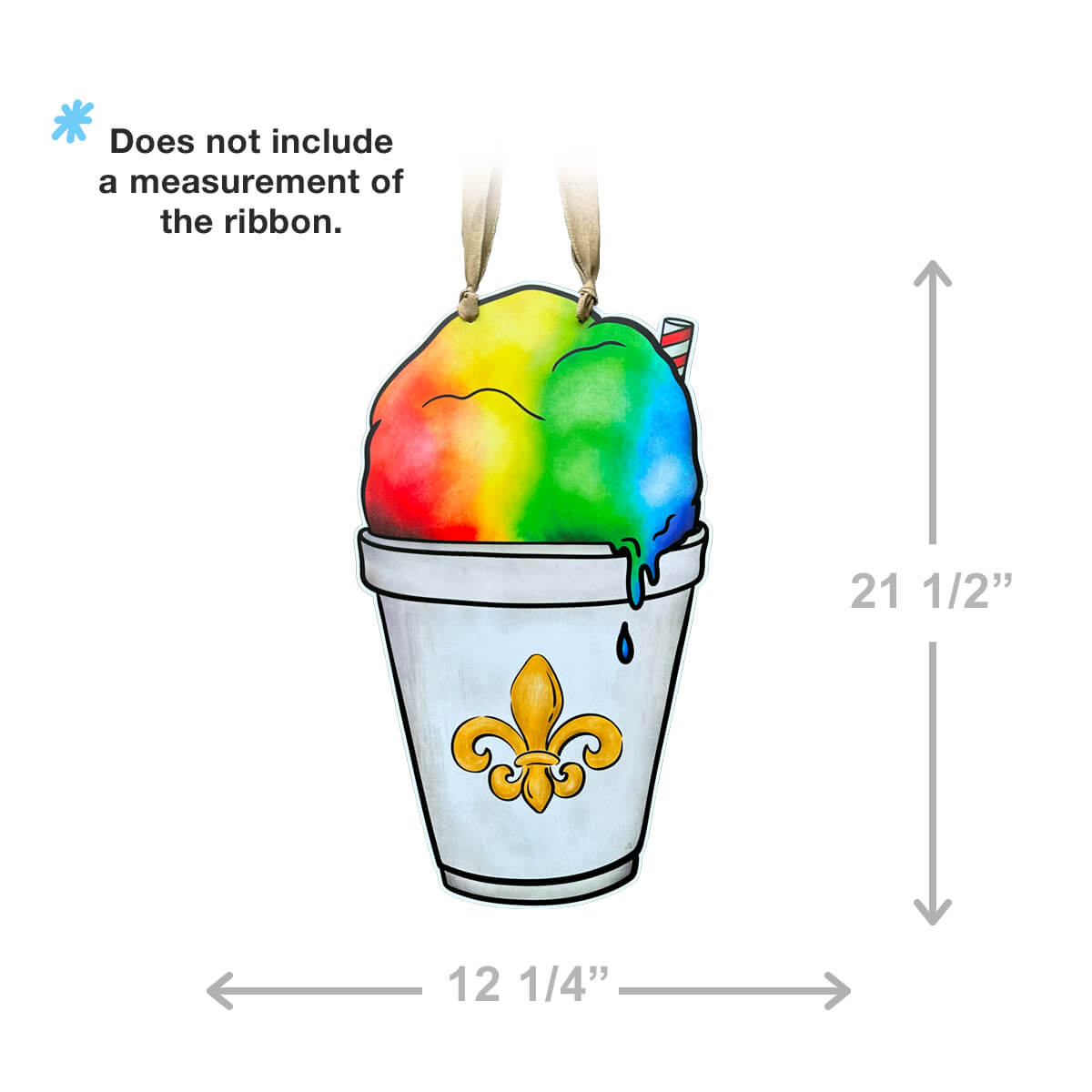 Rainbow Fleur-De-Lis Snoball Door Hanger
