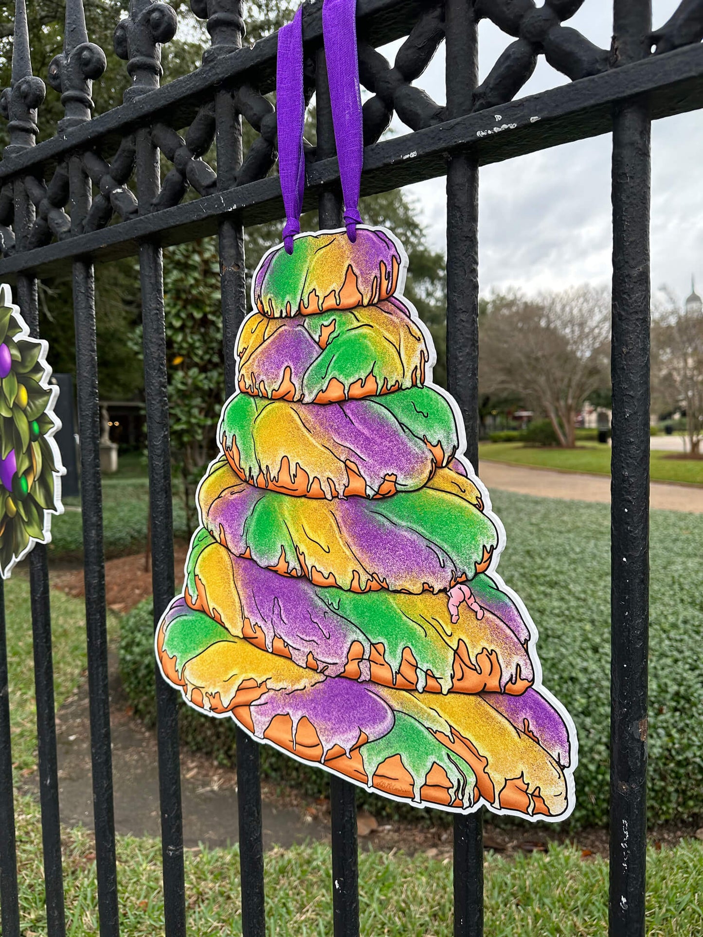 King Cake Tower Door Hanger