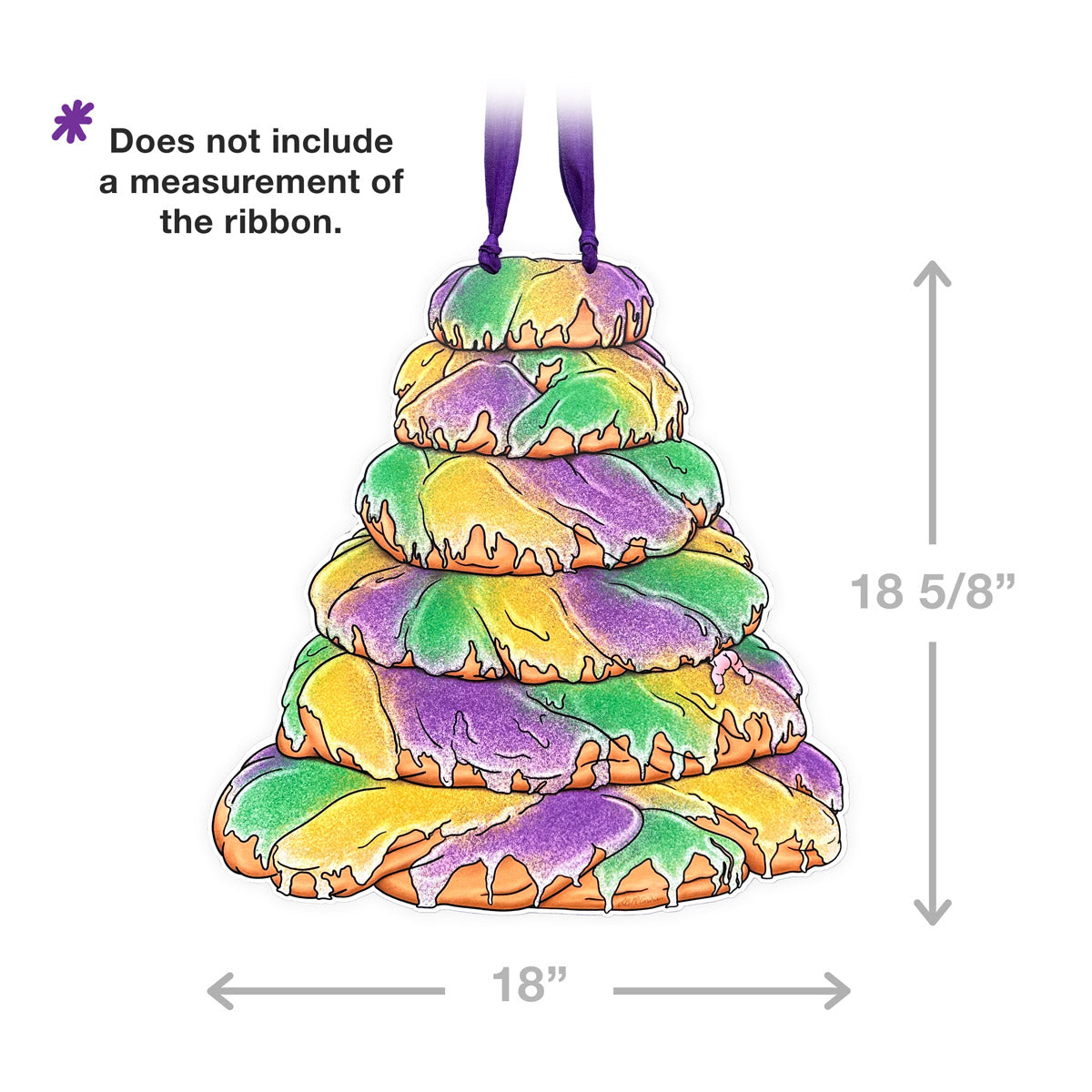 King Cake Door Hanger Measurements
