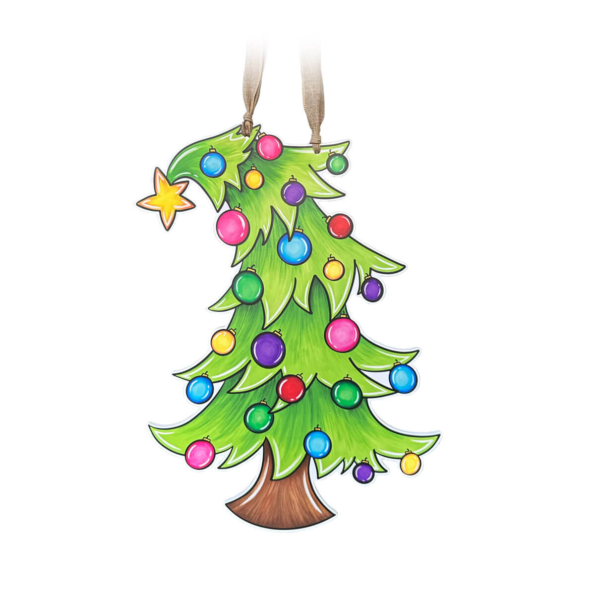 Leaning Christmas Tree Door Hanger