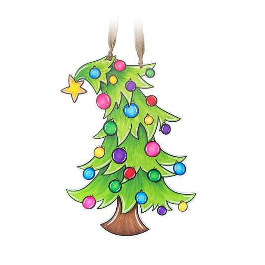 Leaning Christmas Tree Door Hanger