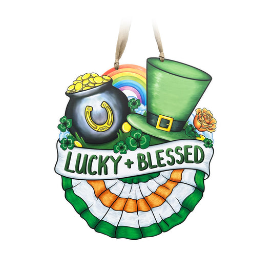 Lucky and Blessed Door Hanger