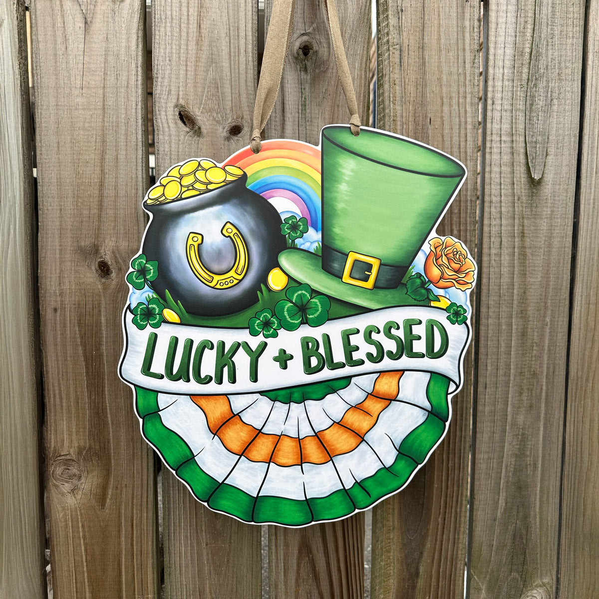 Lucky and Blessed Door Hanger