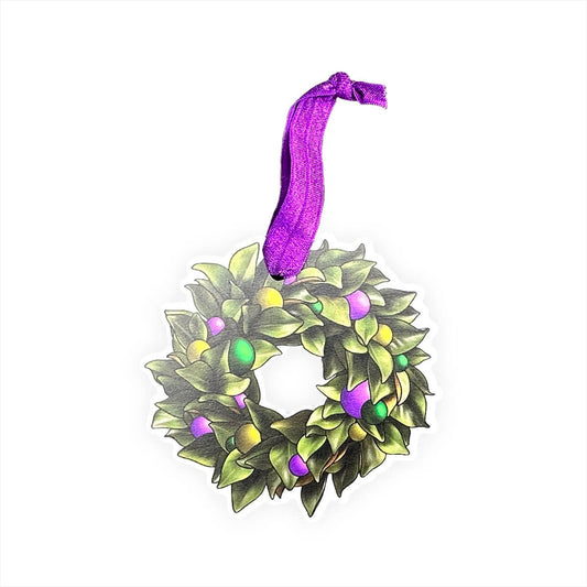 Mardi Gras Wreath Ornament