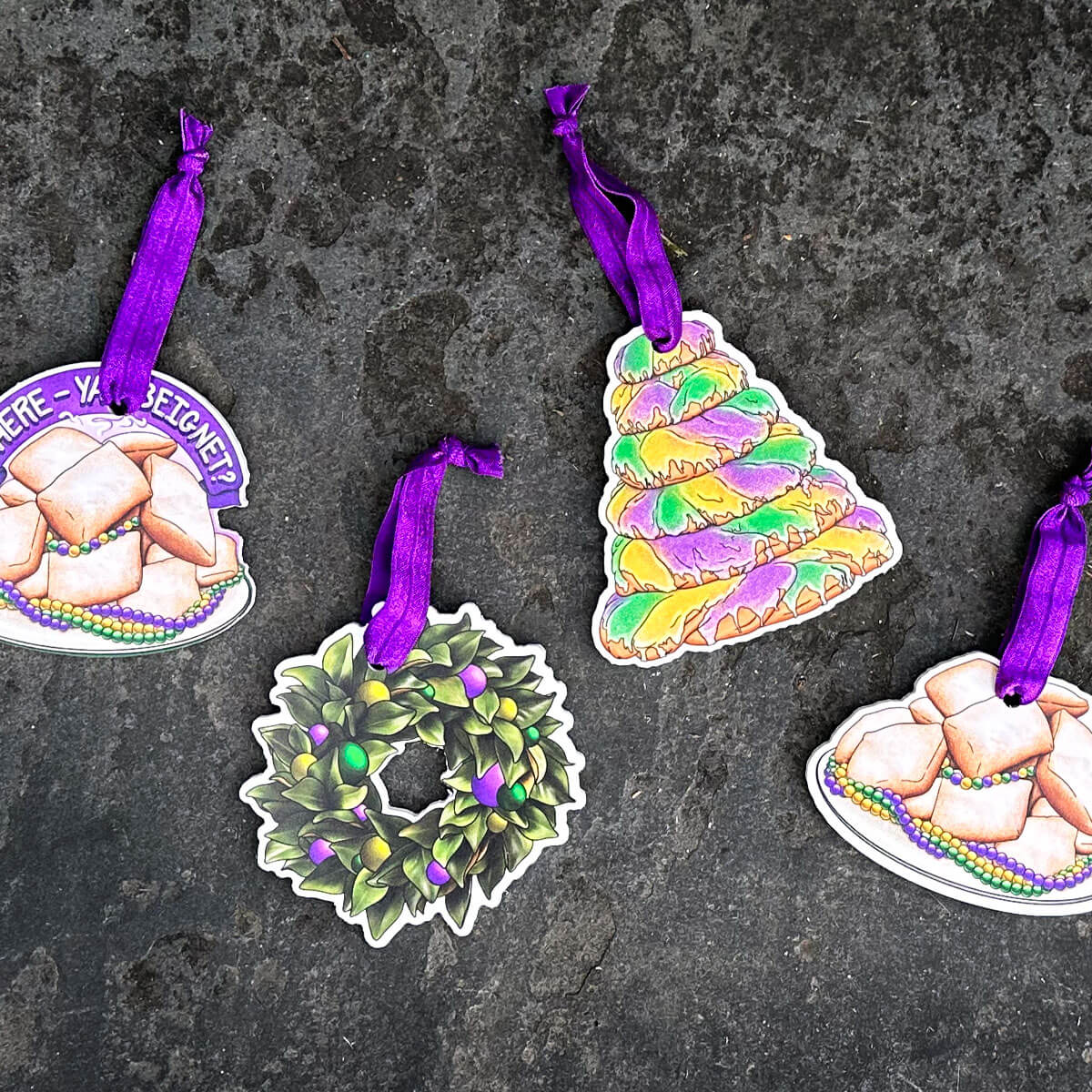 Mardi Gras Wreath Ornament