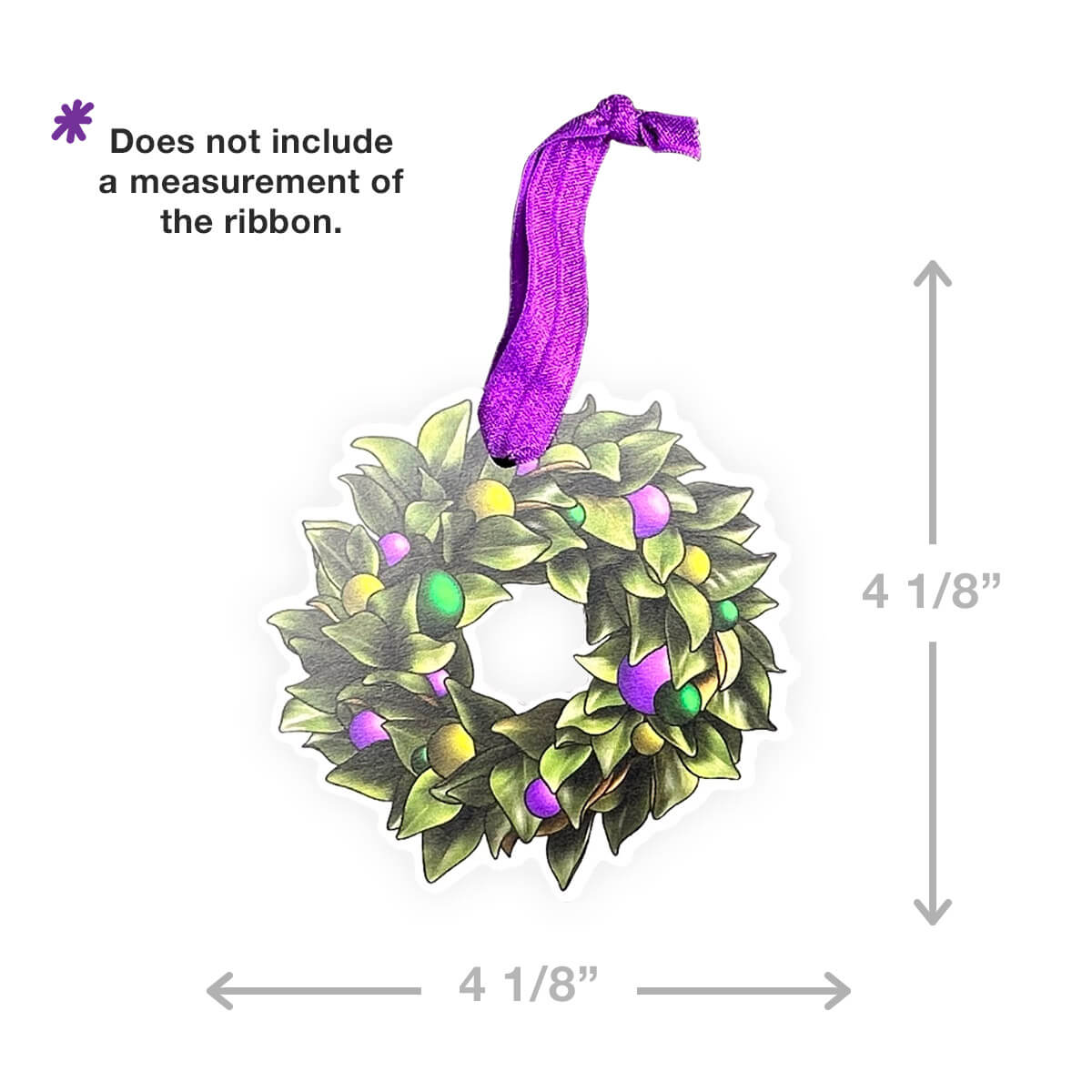 Mardi Gras Wreath Ornament