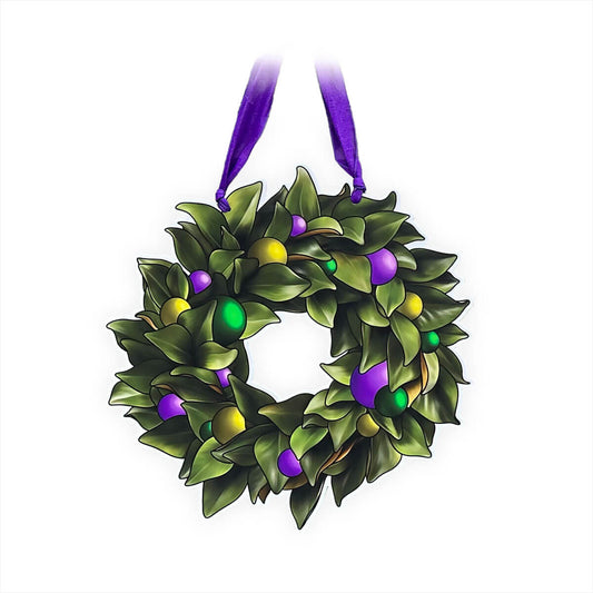 Mardi Gras Wreath Door Hanger