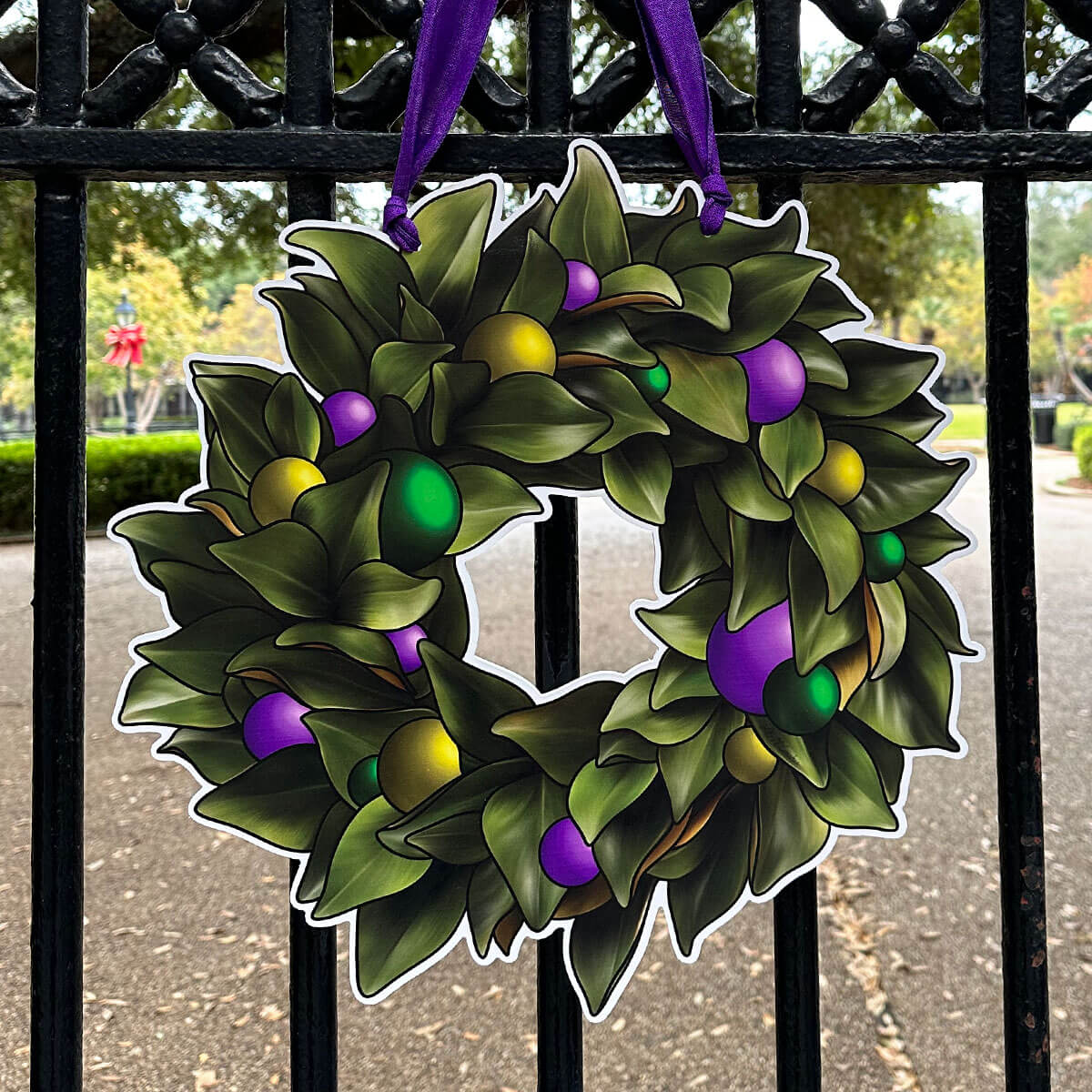 Mardi Gras Wreath Door Hanger