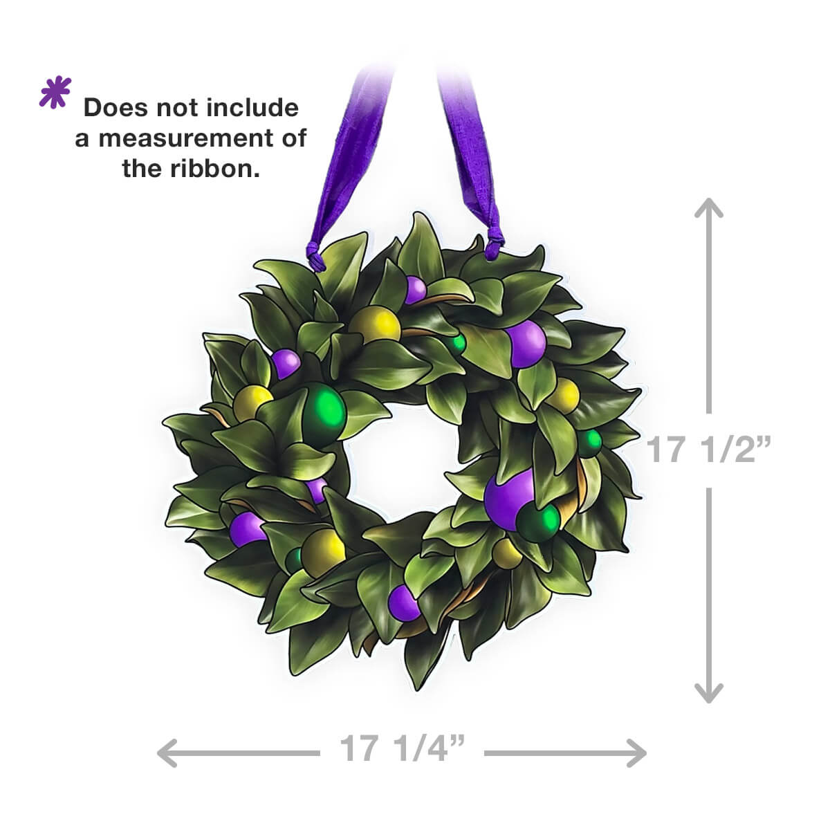 Mardi Gras Wreath Door Hanger Measurements