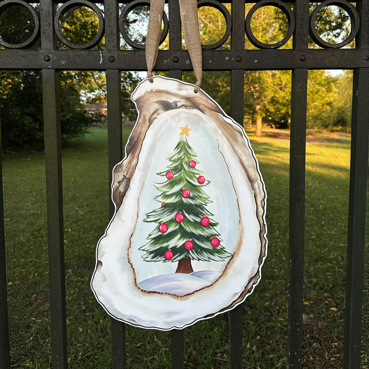 Oyster Christmas Tree Door Hanger