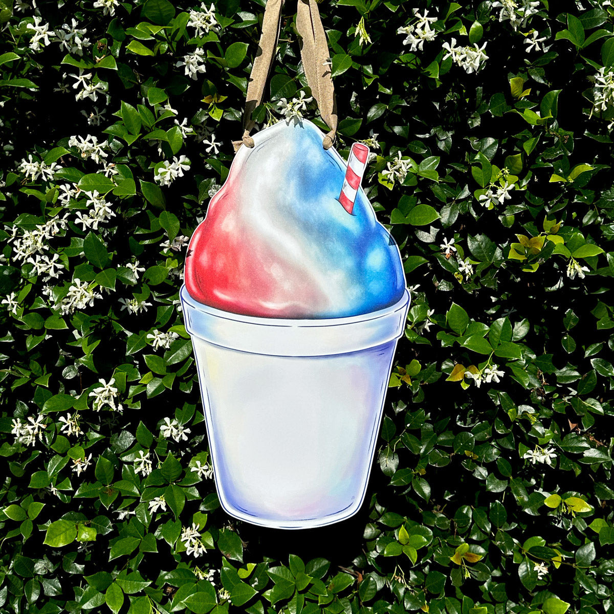 Patriotic Red, White, & Blue Snoball Door Hanger
