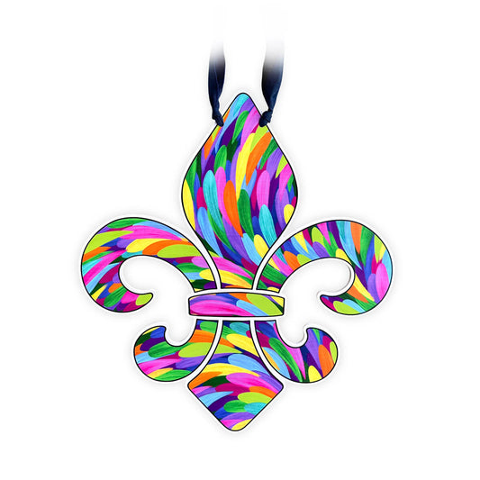 Vibrant Fleur-De-Lis Door Hanger