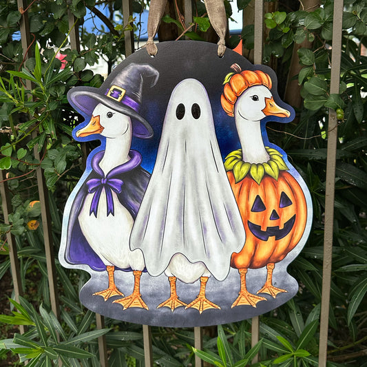 Halloween Goose Trio Door Hanger