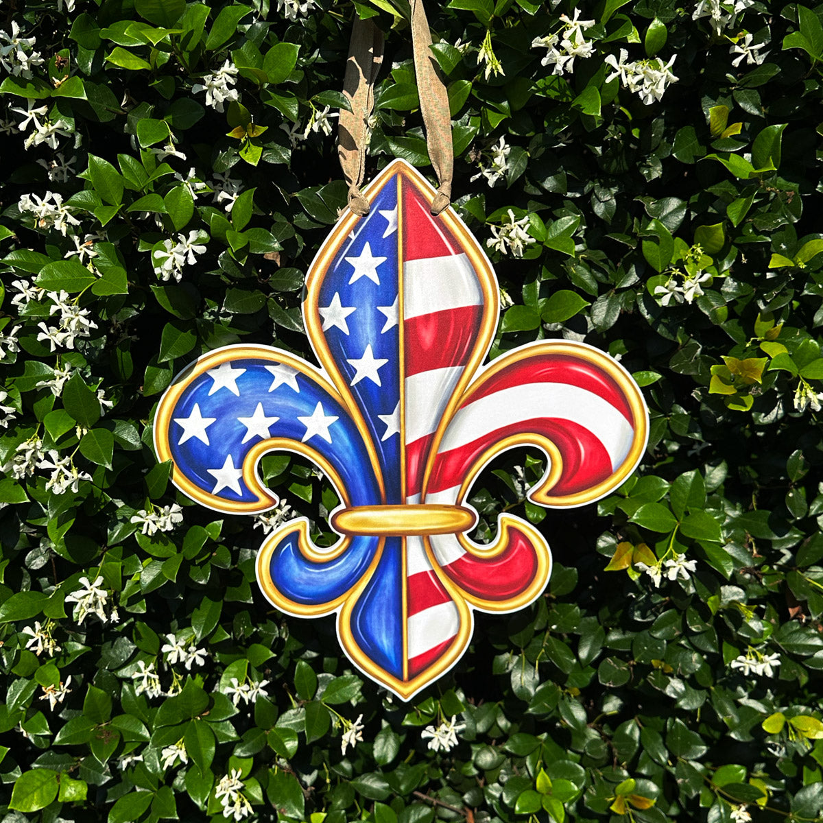 Patriotic Fleur De Lis Door Hanger