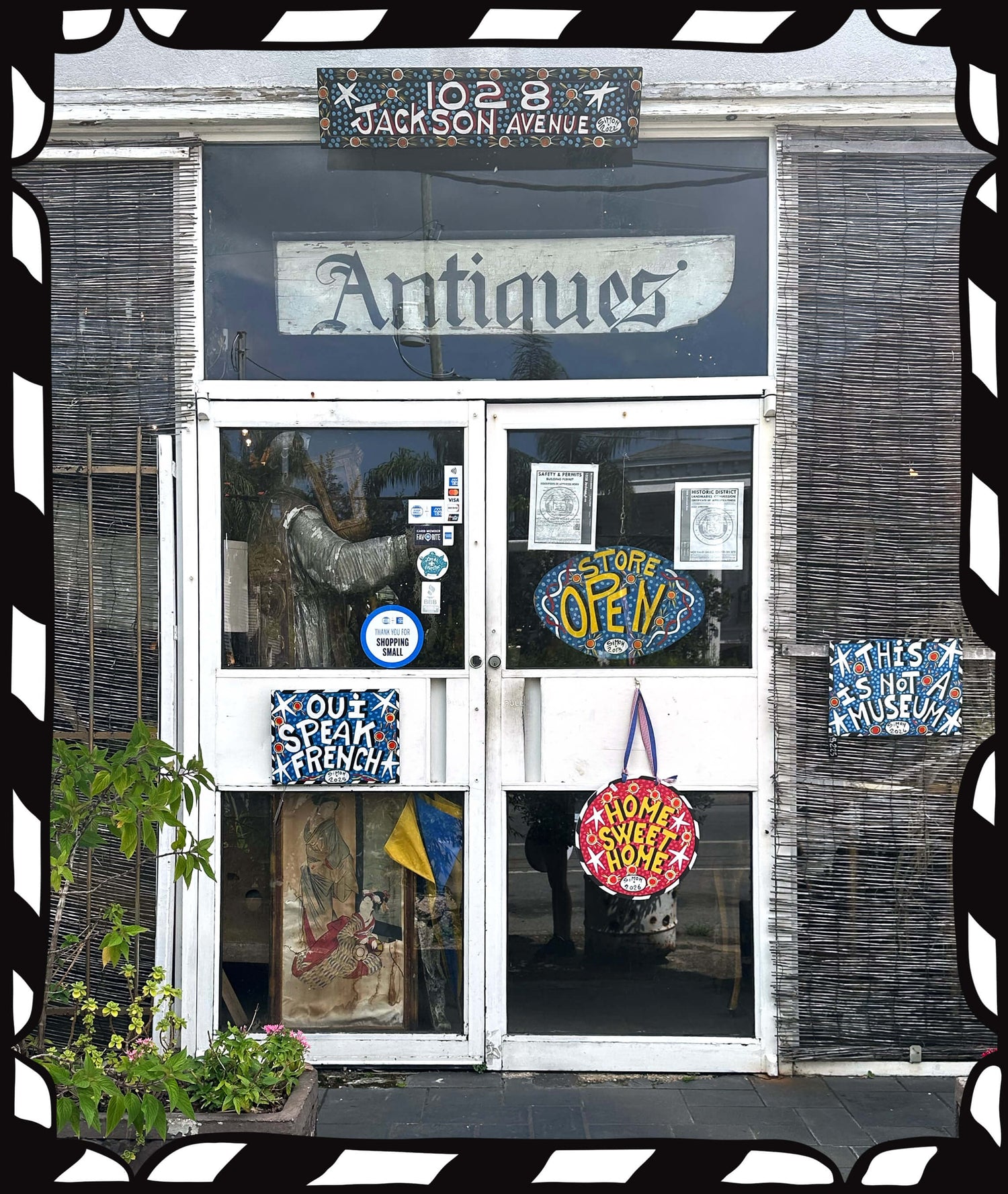 Shop Simon of New Orleans Collection artwork and home decor at Antique on Jackson, located at 1028 Jackson Avenue in New Orleans, Louisiana.